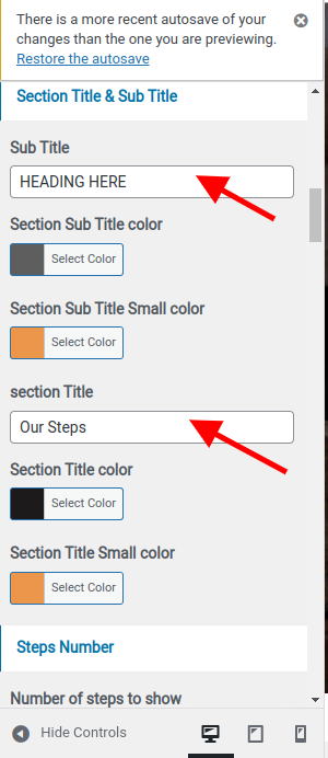 set contact section