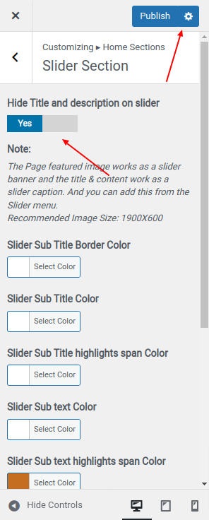 set slider