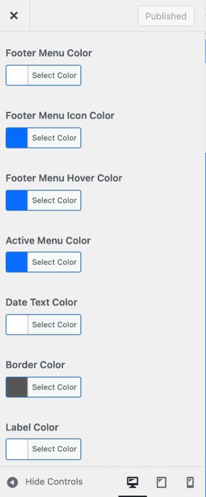 set Footer section