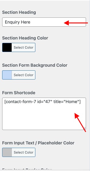 set contact section