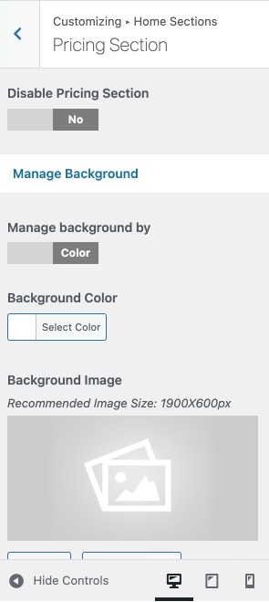 set Featured Page section