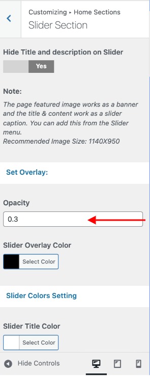 set slider