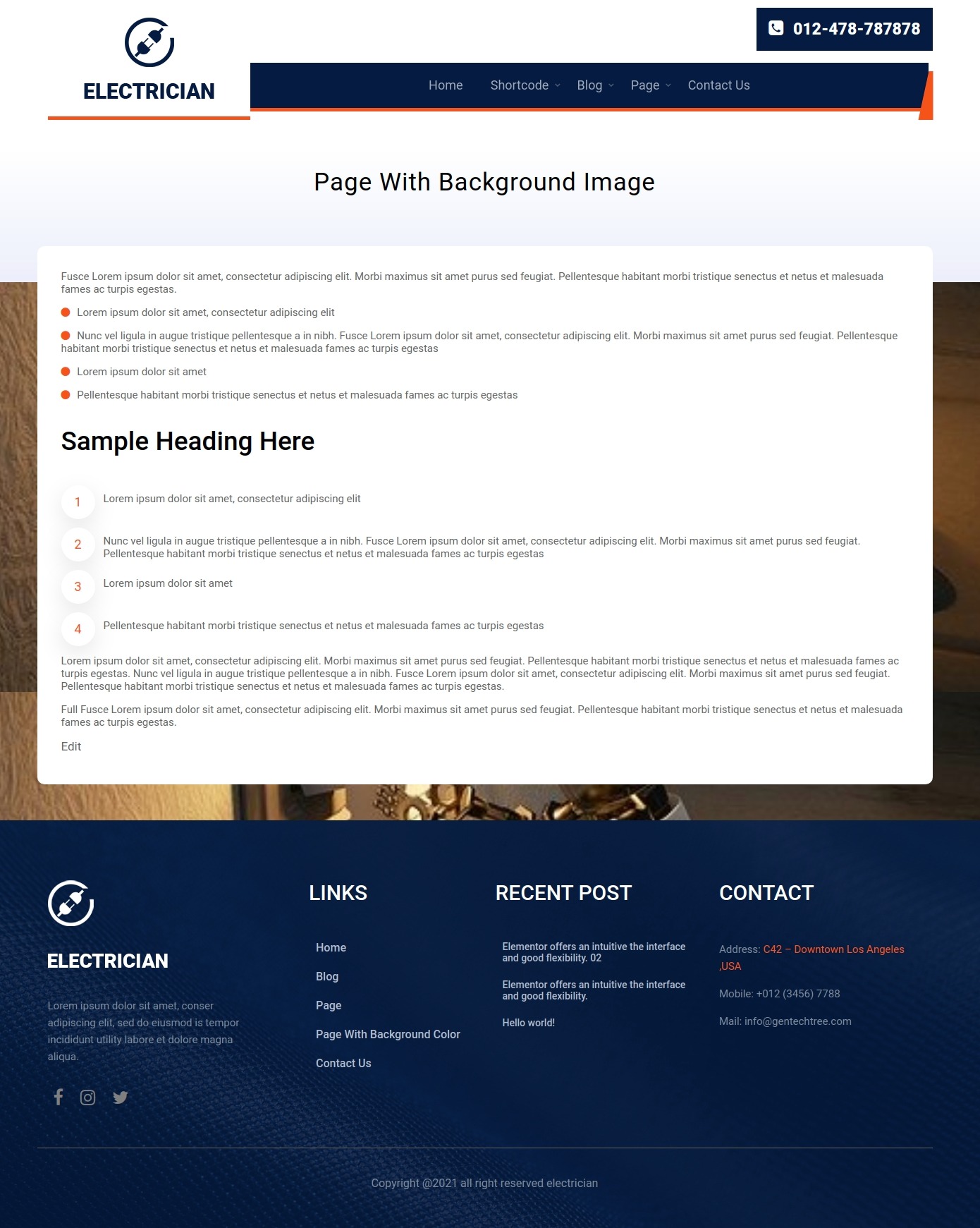 select Page With Right Sidebar template