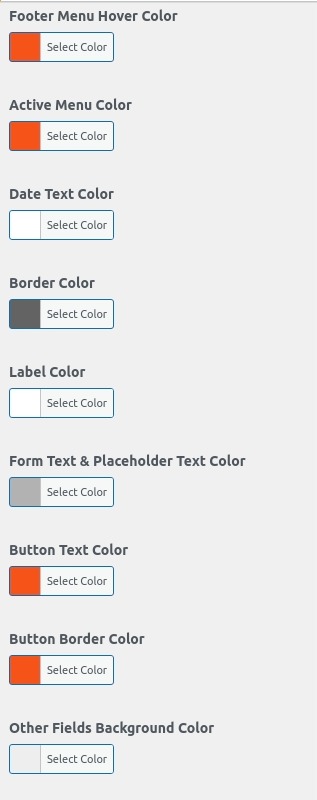 set Footer section