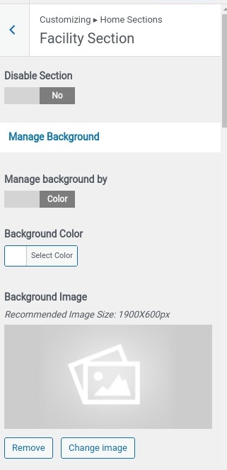 set Featured Page section