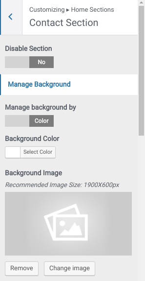 set contact section