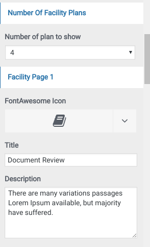 set Facility section