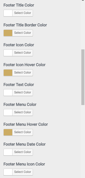 set Footer section