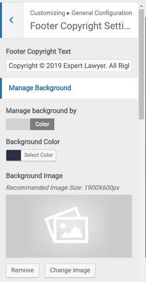 set Footer section