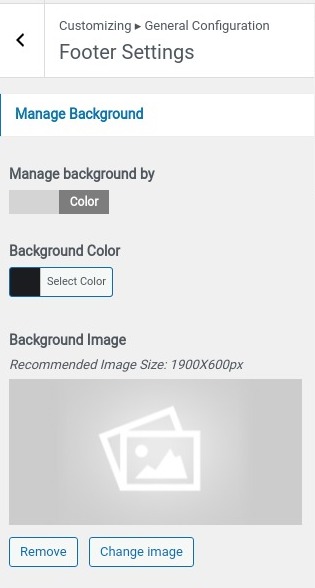 set Footer section