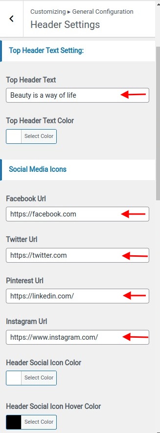 Set Header contact 