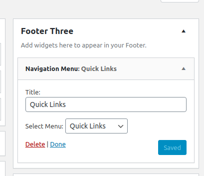 set Footer section