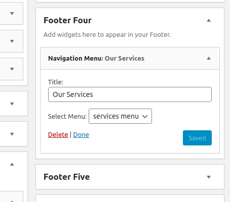 set Footer section