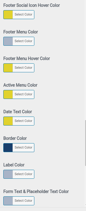 set Footer section