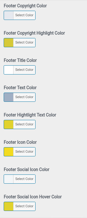 set Footer section