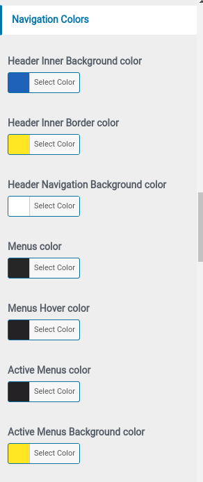 set Header menu