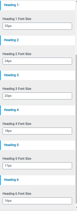 set inner page fonts