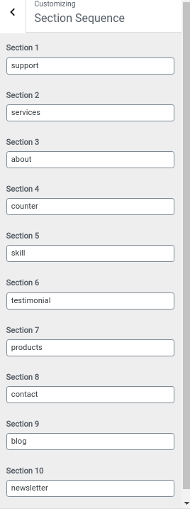 set section sequence