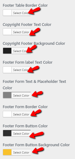 set Footer section