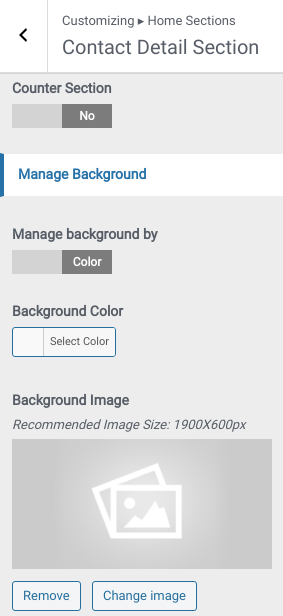 set contact section