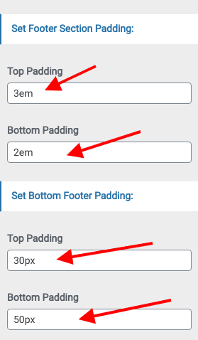 set Footer section