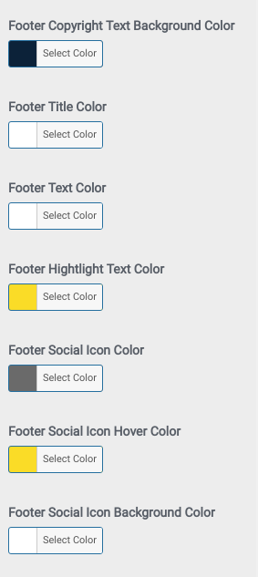 set Footer section