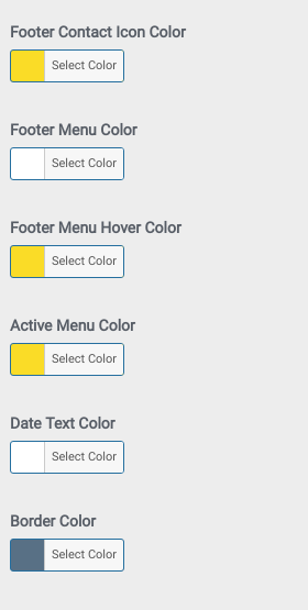 set Footer section