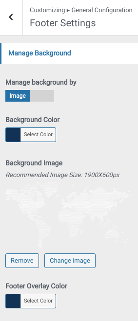 set Footer section