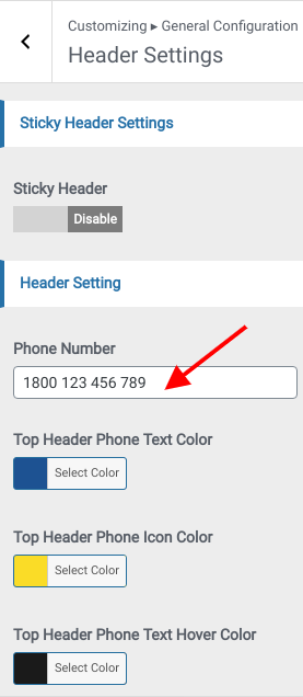 Set Header contact 