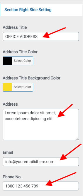 set contact section