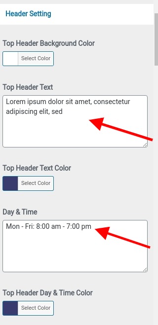 Set Header contact 