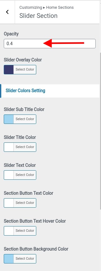 set slider