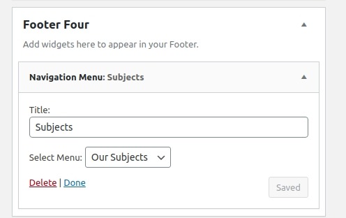 set Footer section