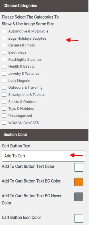 set Featured Page section