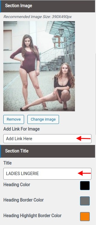 set Featured Page section