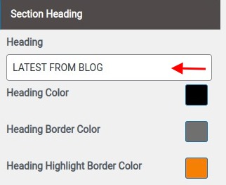 set Blog section