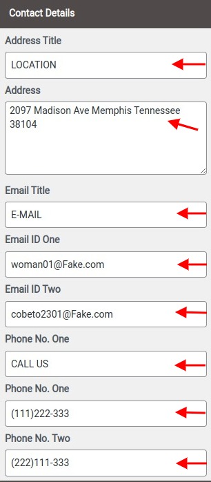 select Contact Page template