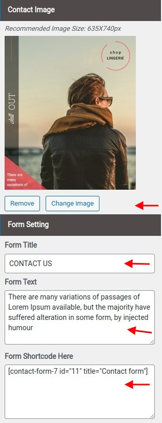 select Contact Page template