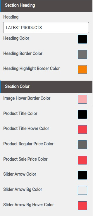 set Latest Product Section