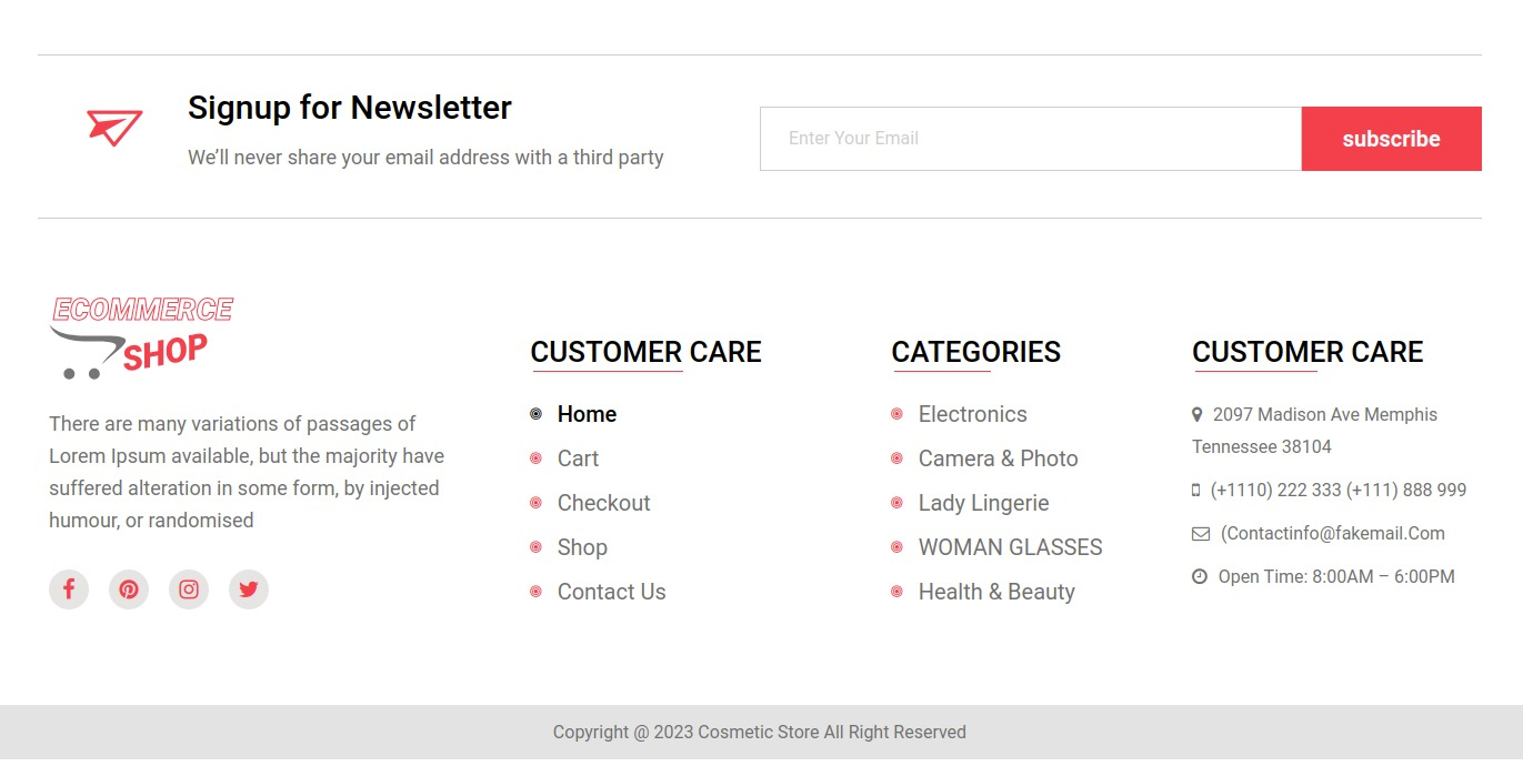 set Blog section