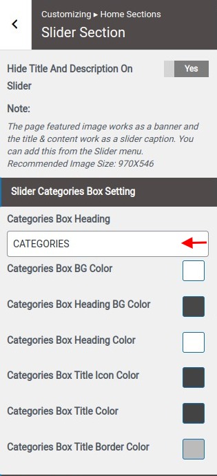 set slider