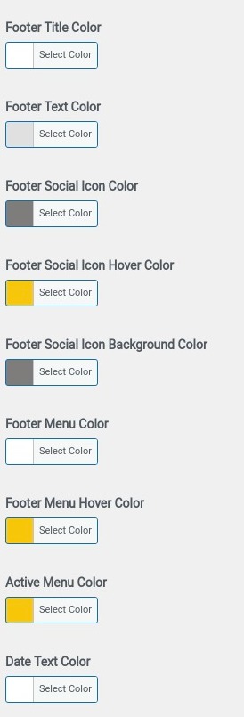 set Footer section