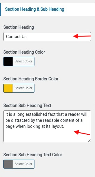 set contact section