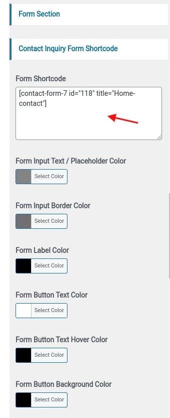 set contact section