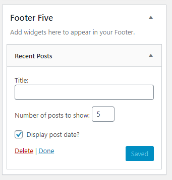 set Footer section