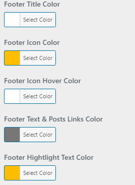 set Footer section