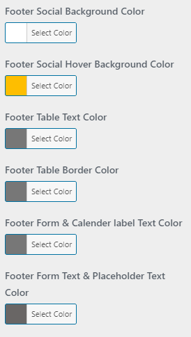 set Footer section