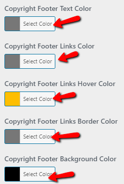 set Footer section