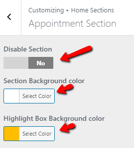 set contact section