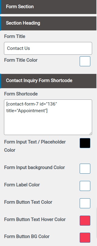 set Appointment section